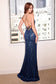 Sequin Cowl Fitted Gown-8