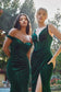 Plus Size Deep V-Neck Velvet Fitted Luxury Royal Modern Sensual Plunging Bodice Prom & Bridesmaid Dress CDCD235C-2