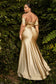 Plus Size Satin Strapless Fitted Elegant Wrapped Bodice Off Shoulder Gathered Waist Prom & Bridesmaid Dress CDCH163C-6