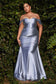 Satin Strapless Fitted Gown-5