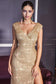 Sequin Fitted Evening Gown-5