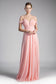 A-line Chiffon Gown with Off the Shoulder Sleeve-3