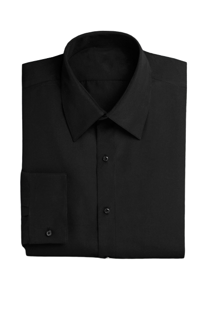 "Como" Black Laydown Tuxedo Classic Fit Shirt-0