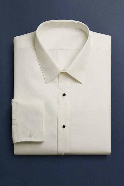 "Como" Ivory Laydown Tuxedo Classic Fit Shirt-4