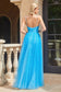 Layered Tulle Skirt A-Line Embellished Glitter Long Ball Dress CDCR871-1