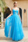Layered Tulle Skirt A-Line Embellished Glitter Long Ball Dress CDCR871-0