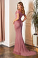 Off Shoulder Fitted Bodice Mermaid Flattering Fit Silhouette Pack of Prom & Bridesmaid Dresses CDCV05P-1