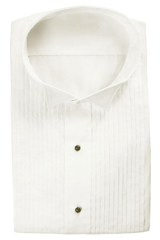 "Dante" Ivory Pleated Wingtip Tuxedo Classic Fit Shirt-0