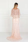 Mesh Mermaid Long Dress with Embroidered Cape Sleeves-1