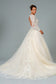 Illusion V-Neck Embroidered Mesh Wedding Gown w/ Sequin Lining-1