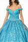 Jewel Embellished Sweetheart Neckline Glitter Netting Quinceanera Dress-7