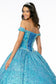 Jewel Embellished Sweetheart Neckline Glitter Netting Quinceanera Dress-6