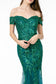 Sweetheart Neckline Glitter Mesh w/ Cut-Out Back Long Prom Dress GLGL1823-1