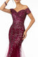 Sweetheart Neckline Glitter Mesh w/ Cut-Out Back Long Prom Dress GLGL1823-4