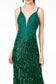 Illusion V-Neck Embroidered Top and Sequin Skirt Mermaid Long Prom Dress GLGL1824-2