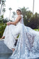 Illusion V-Neck Sheer Side and Back Mermaid Wedding Gown w/ Detachable Mesh Layer - Mask Not Included-8