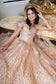 Cut-Away Shoulder Sweethearted Glitter Mesh Quinceanera Dress-3