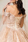 Cut-Away Shoulder Sweethearted Glitter Mesh Quinceanera Dress-5