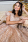 Cut-Away Shoulder Sweethearted Glitter Mesh Quinceanera Dress-4
