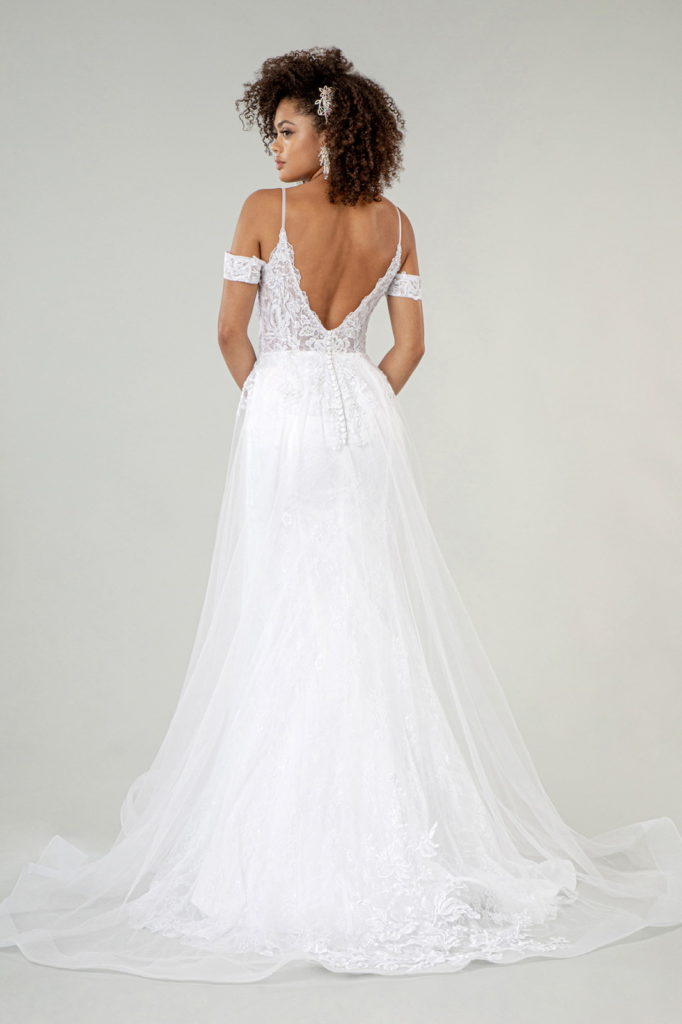 Sweethearted Embroidered Spaghetti Strap Wedding Gown w/ Lace Lining-5