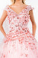 3D Floral Applique Glitter Mesh Quinceanera Dress w/ Detachable Cape Sleeve-11