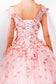 3D Floral Applique Glitter Mesh Quinceanera Dress w/ Detachable Cape Sleeve-12