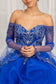 Sweetheart Cut-Away Shoulder Quinceanera Dress w/ Mesh Long Sleeves-6