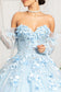 Sweetheart Neckline 3D Floral Applique Sequin Quinceanera Dress-2