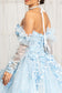 Sweetheart Neckline 3D Floral Applique Sequin Quinceanera Dress-3