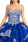 Sequin Pattern and Jewel Embellished Glitter Mesh Sleeveless Quinceanera Dress-6