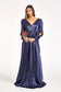 Tantalizing V-neckline A-line Slit Maxi Dress from Elizabeth K-7