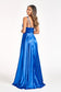 V-Neck Spaghetti Strap A-Line Satin Long Dress-9