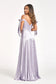 Sweetheart Neckline Satin Long Dress w/ Slit-5