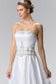 Jewels Embellished Strapless Wedding Dress with Tail-6