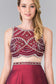 A-line Mock Two-Piece Beading Dress with Illusion Waistline-6