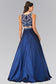 A-line Mock Two-Piece Beading Dress with Illusion Waistline-1