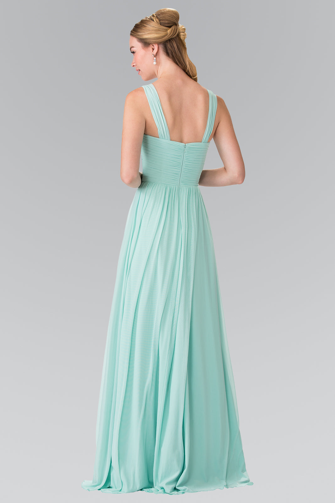 Pleated Bodice Bridesmaids Long Prom Dress GLGL2366-7