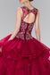 Full Beaded Bodice Illusion Sweethearted Ball Gown /w Bolero-11