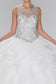 Full Beaded Bodice Illusion Sweethearted Ball Gown /w Bolero-5