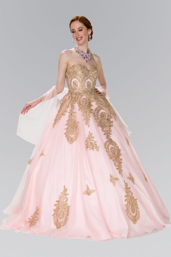 Tulle Sweetheart Ball Gown with Embroidery and Beads - Mask Not Included-6