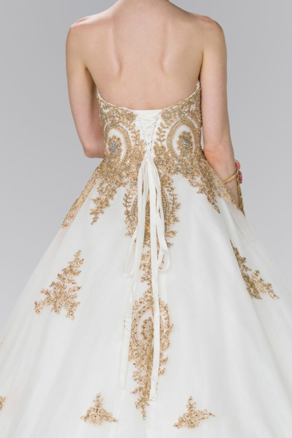 Tulle Sweetheart Ball Gown with Embroidery and Beads - Mask Not Included-5