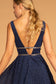 Metallic Jewel V-Back Long Dress-5