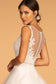 Embroidered Bodice Layered Hem Tulle Wedding Gown-3