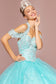 Embroidered Bodice Glitter Mesh Quinceanera Dress-2