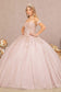 Jewel Embellished Glitter Mesh Sweethearted Ball Gown-1