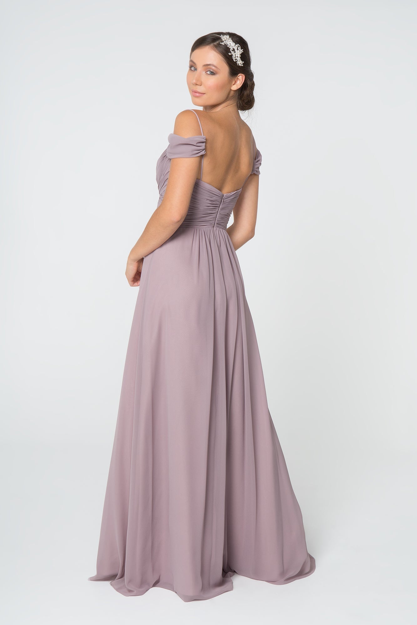 Chiffon Ruched Sweetheart Long Bridesmaid Dress GLGL2824-5