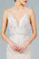 Jeweled Waist Band Accented Glitter Mesh Long Prom Dress GLGL2990-6