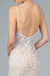 Jeweled Waist Band Accented Glitter Mesh Long Prom Dress GLGL2990-7