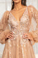 Sheer Bodice Sequin and Glitter Embellished A-Line Prom Dress-2