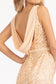 Embroidered Sequin Embellished Mesh Mermaid Dress w/ Chiffon Drape Cape-7